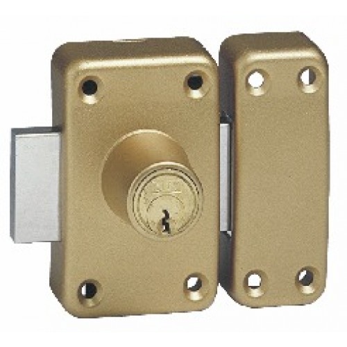 Verrou City 26 à cylindre double pour huisserie bois - Bronze