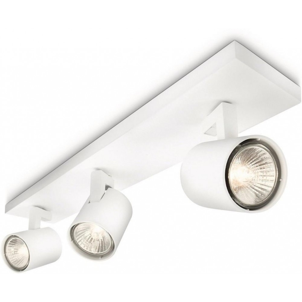 Plafonnier blanc 3 spots orientables gu10 50 w runner ...