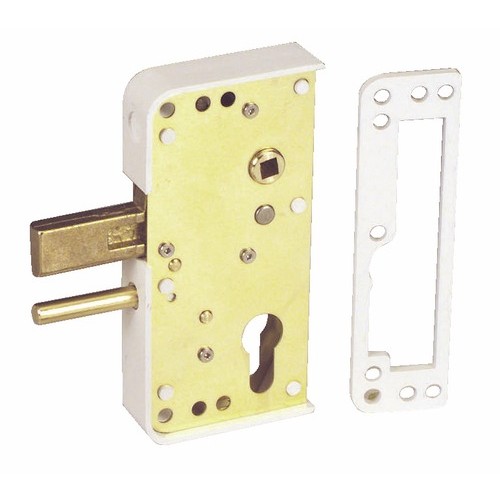 Serrure de portail pvc - pose en applique verticale