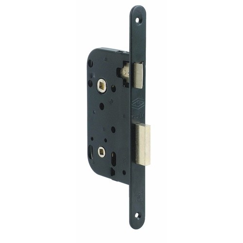 Serrure à larder - axe à 50 mm - têtière acier noir - Multibat 260000