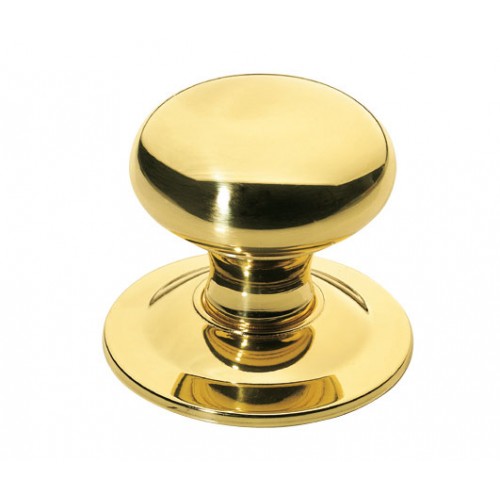 Bouton de porte rond en laiton poli protection titane