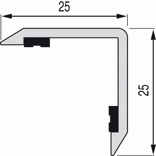 Cornière murale adhésive en aluminium anodisé 1.5m