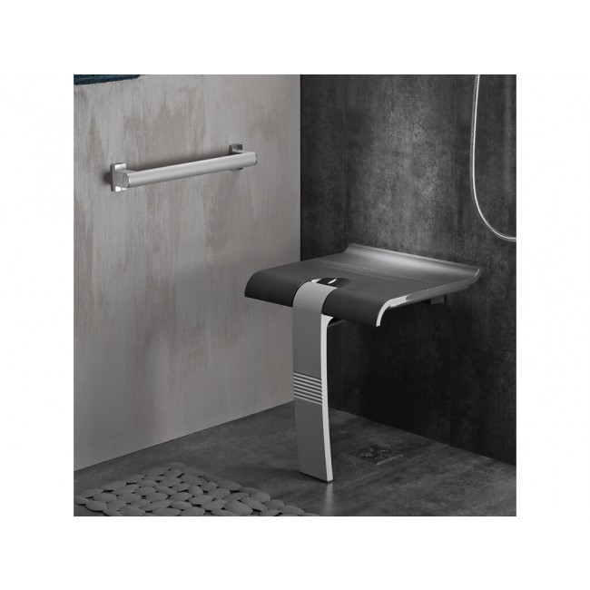 Siège de douche relevable à béquille automatique anthracite Arsis