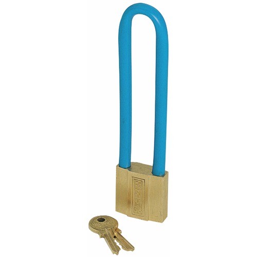 Cadenas à clé - corps laiton - anse longue acier gainé - Zénith