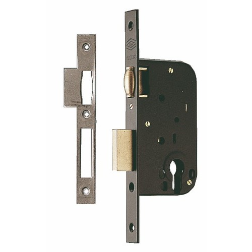 Serrure à larder à rouleau et pêne dormant - axe à 50 mm - bouts carrés