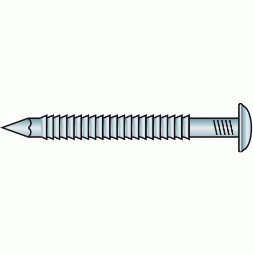 Clous inox pour bardage bois, pointe annelée, acier inox A2, tête bombée