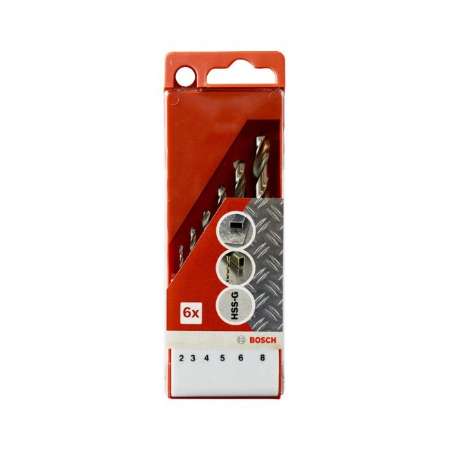 Coffret 6 forets à métaux HSS-G 2/3/4/5/6/8 mm - 2609257060 BOSCH
