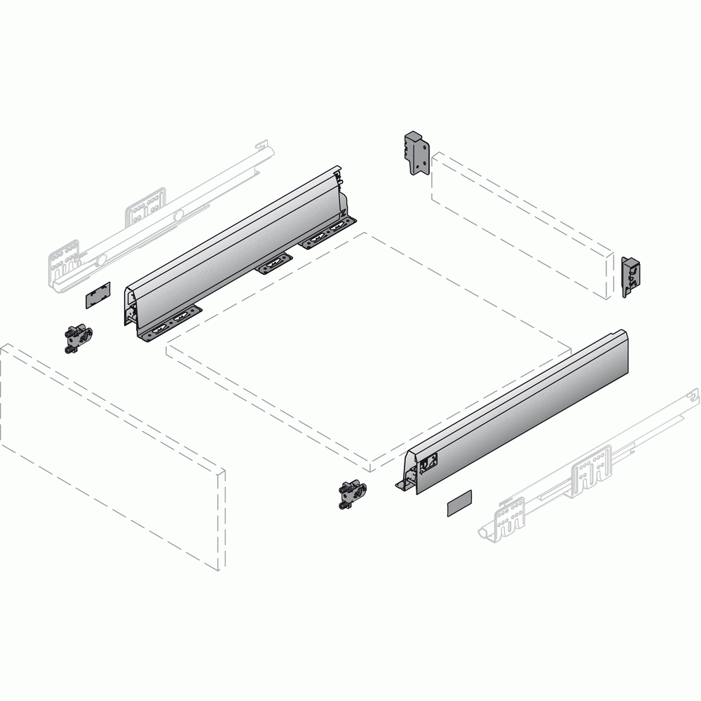 Kit tiroir simple arcitech profil hauteur 94 mm blanc hettich ...