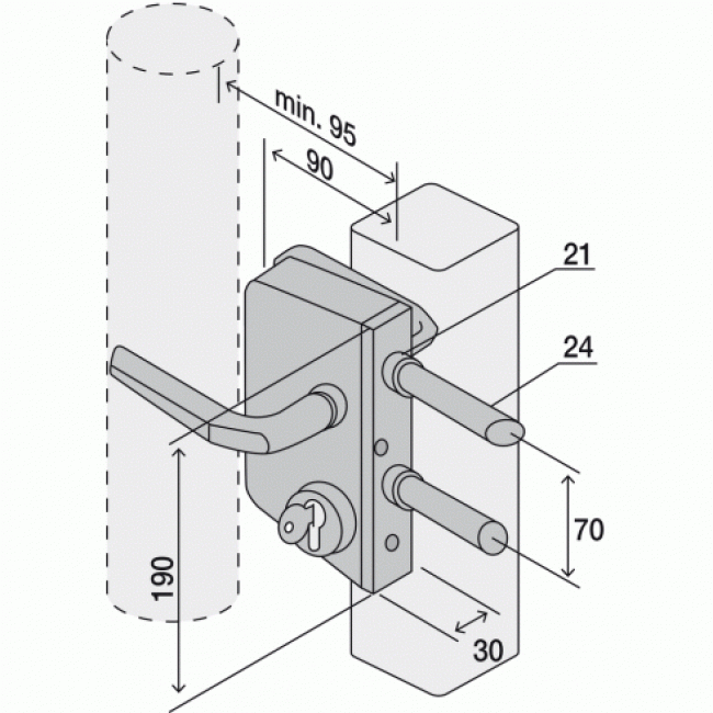 Serrure de portail cylindre européen LCKX LOCINOX Bricozor