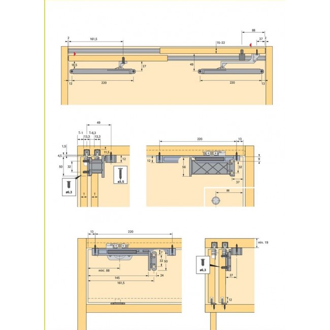 Rail De Porte Coulissante Topline Hettich Bricozor