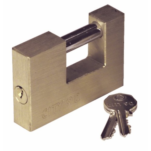 Cadenas rectangulaire - coprs laiton - ance acier cémenté - City