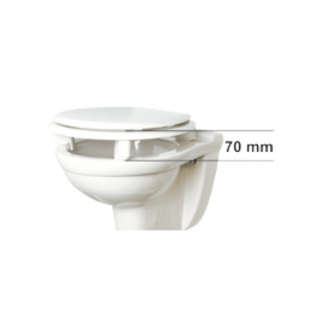 Schéma - Abattant double rehaussé de 70 mm - blanc - Tradition OLFA