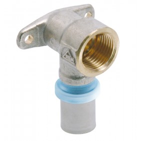 Coude 90° taraudage femelle avec embase de fixation à sertir pour tube multicouche RBM