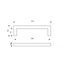 Schéma - Poignée de porte battante coudée - inox 304 - profil carré - série 610 VACHETTE