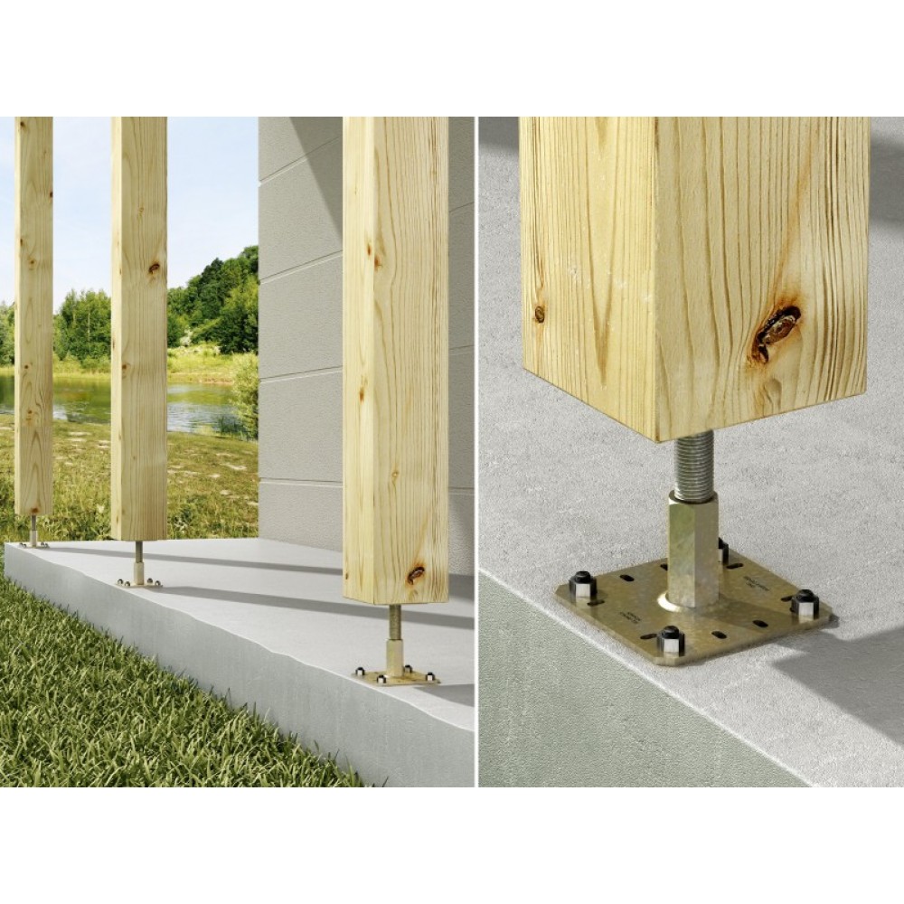 Pied de nivellement réglable pour piédestal de terrasse Support de base pour bois Base pour bois Base en bois aluminium WPC en aluminium BPC 1 pièce réglable en hauteur 18-25 mm 