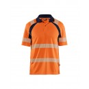 Polo de travail haute visibilité anti-UV 3595 - orange fluo et bleu marine BLAKLADER