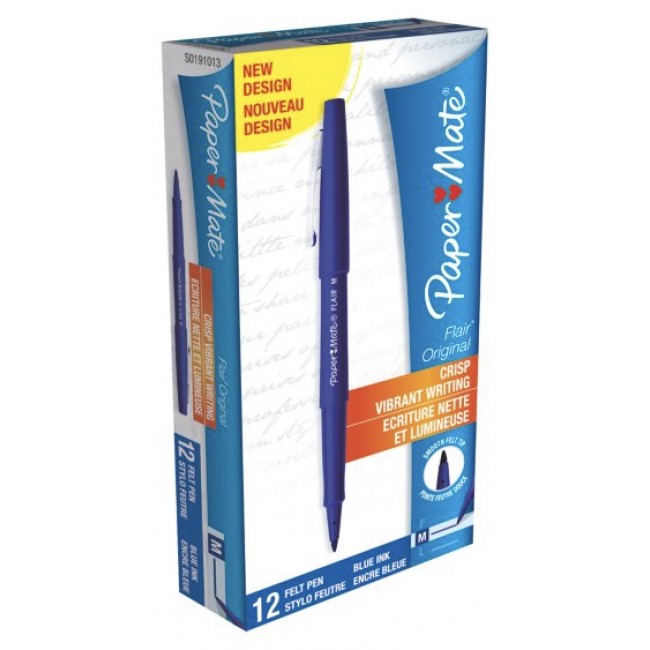 Stylo feutre - pointe moyenne - bleu - par 12 - PAPER MATE® - Bricozor 2.jpg PAPER MATE