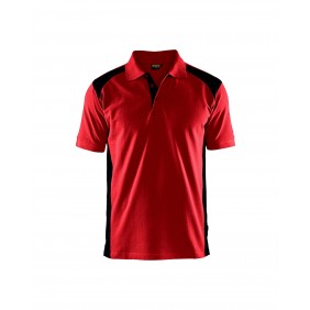 Polo de travail en coton piqué 3324 - rouge et noir BLAKLADER