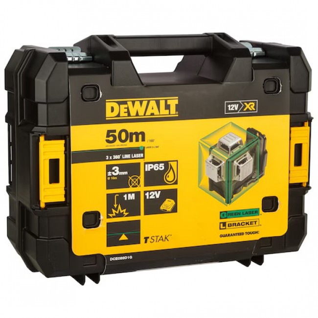 Niveau laser multilignes 3x360° 10,8V + batterie 2Ah, chargeur et coffret T-Stak - DCE089D1G-QW - Bricozor 3.jpeg DEWALT