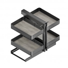 Panier coulissant extractible d'angle Harmony en acier anthracite EMUCA