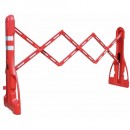 Barrière de chantier extensible 230 cm en plastique rouge VISO