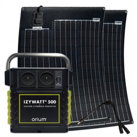 Pack station énergie portative IZYWATT 500 & panneaux solaires 1000W(2 x50W) ORIUM