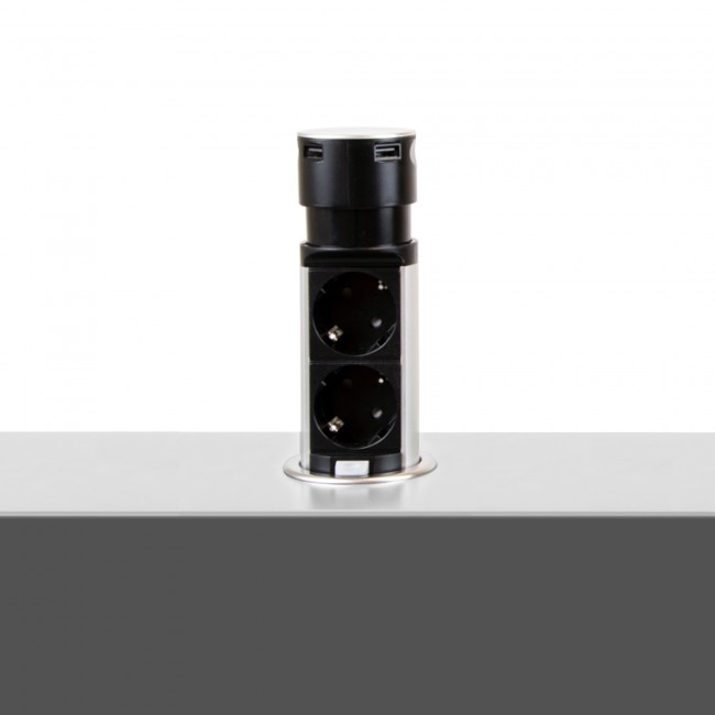 Multiprises à encastrer - rétractable - 4 prises - Vertikal Push 60 - Bricozor 6.jpg EMUCA