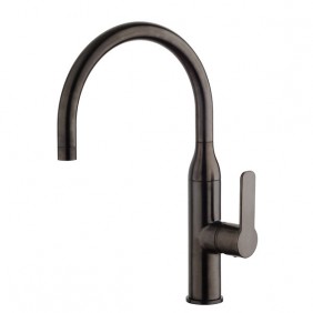 Mitigeur de cuisine à bec haut mobile - Noir mat - Loonix PAINI