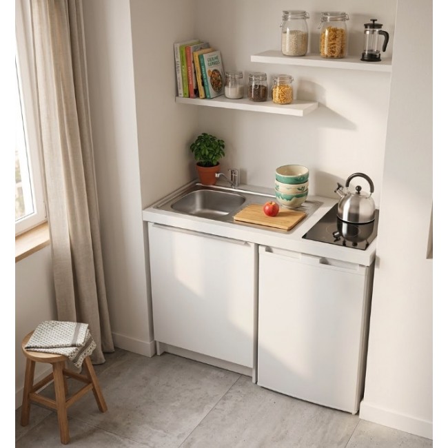 Kitchenette 120 cm - Vitrocéramique - 1 porte - 1 réfrigérateur - Classik MODERNA.jpeg MODERNA