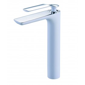 Mitigeur de lavabo rehaussé - chromé et blanc - Addict White PAINI