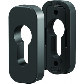 Paire de rosaces en zamak clé I fixation invisible pour béquilles Quad - noir mat VACHETTE ASSA ABLOY