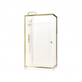 Cabine de douche 110x80 cm dorée à porte coulissante - Goldy AURLANE