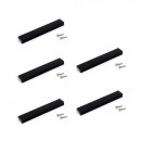 Lot de 5 poignées droites pour meubles Xirivella - aluminium noir EMUCA