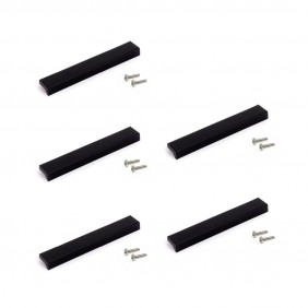 Lot de 5 poignées droites pour meubles Xirivella - aluminium noir EMUCA