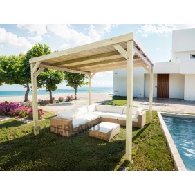 Pergola couverte autoportante bois Dijon 6 x 3m - PM02463 MADERLAND