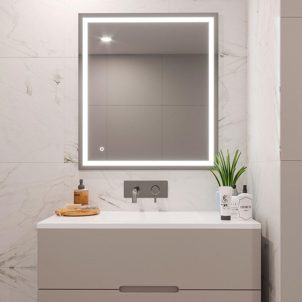 Support et fixation miroir, Miroir de salle de bains