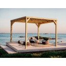 Pergola semi-couverte autoportante bois Toulouse 4 x 4 m - PM02544 MADERLAND
