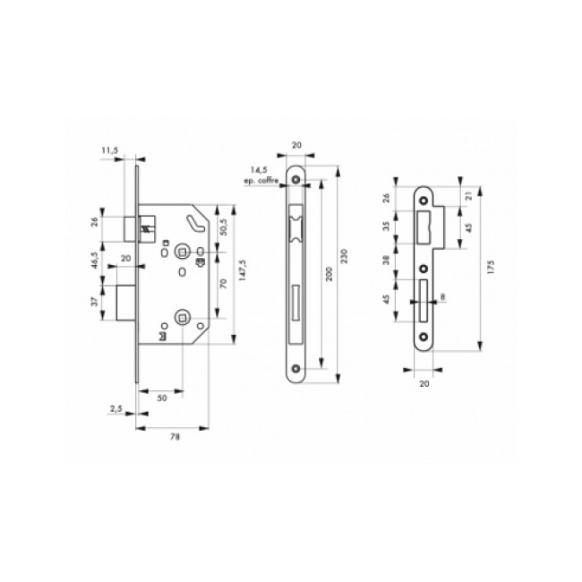 schema_Serrure à larder à condamnation NF - têtière acier - axe 50 mm - Monomax_bricozor.jpeg FTH THIRARD