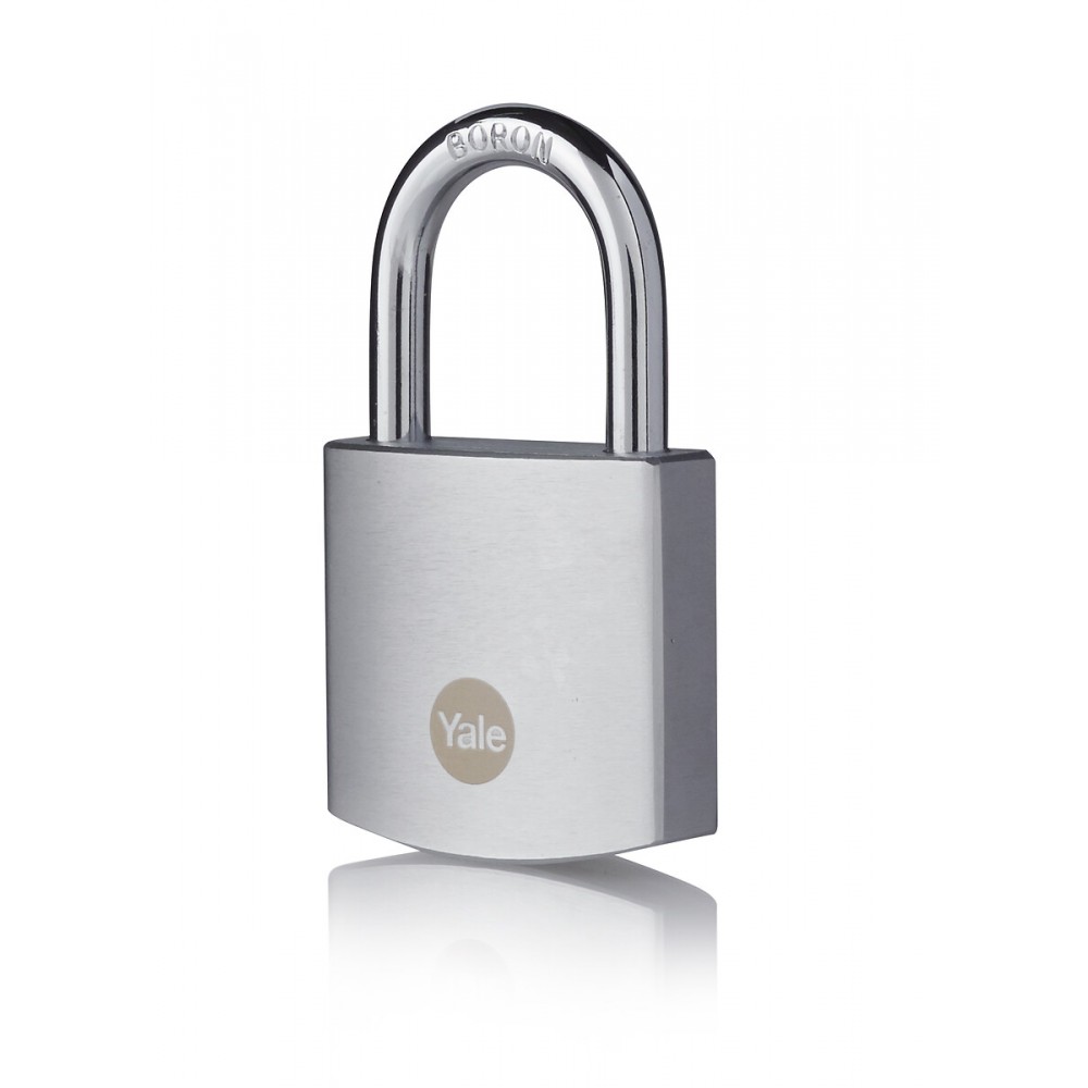 Cadenas Yale Y120B/40/125/1 Laiton Chromé 40mm - Haute Sécurité Avec Anse Alliage Bore - 3 Clés