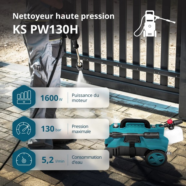 Nettoyeur haute pression 1600W - 130 bar - KS PW130H - Bricozor 1.jpeg KONNER & SOHNEN