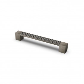 Lot de 4 poignées barre en zinc Arezzo aspect étain - entraxe 160 mm HETTICH