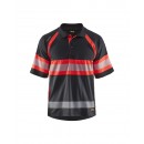 Polo de travail haute-visibilité anti-UV 3338 - noir et rouge fluo BLAKLADER
