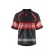 Polo de travail haute-visibilité anti-UV 3338 - noir et rouge fluo