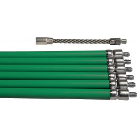 Kit de ramonage vert 6 cannes Ø 20 mm - raccord 12x175 mm PROGALVA