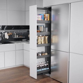 Kit complet colonne de cuisine Dispensa 150 Arena Pure - avec amorti KESSEBÖHMER