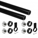 Tube de penderie rond 28 mm - alu - avec supports - par 2 EMUCA
