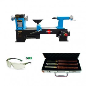 Pack tour à bois électronique 550W - 419mm - TAB042 + coffret de gouges et lunettes OFFERTS LEMAN