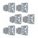 Lot de 6 pivots de portail réglables sur platine en acier zingué - Ø20