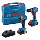 Pack Perceuse à percussion GSB 18V-45 + Visseuse à chocs GDR 18V-215 - 0615A50069 BOSCH