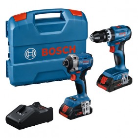 Pack Perceuse à percussion GSB 18V-45 + Visseuse à chocs GDR 18V-215 - 0615A50069 BOSCH